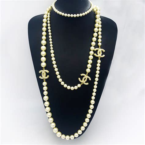 chanel cc necklace|chanel pearl necklace price list.